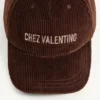 Aksamitna czapka baseballowa Chez Valentino z haftem