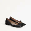 Baleriny Mary-Jane Preshoes z koźlej skóry z ozdobnym guzikiem 20 mm Baleriny Mary-Jane Preshoes z koźlej skóry z ozdobnym guzikiem 20 mm