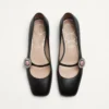 Baleriny Mary-Jane Preshoes z koźlej skóry z ozdobnym guzikiem 20 mm Baleriny Mary-Jane Preshoes z koźlej skóry z ozdobnym guzikiem 20 mm