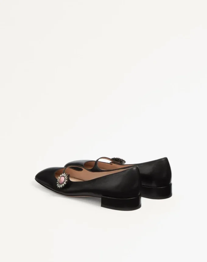 Baleriny Mary-Jane Preshoes z koźlej skóry z ozdobnym guzikiem 20 mm Baleriny Mary-Jane Preshoes z koźlej skóry z ozdobnym guzikiem 20 mm