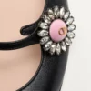 Baleriny Mary-Jane Preshoes z koźlej skóry z ozdobnym guzikiem 20 mm Baleriny Mary-Jane Preshoes z koźlej skóry z ozdobnym guzikiem 20 mm