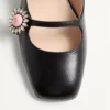 Baleriny Preshoes z paskami z koźlej skóry z ozdobnymi guzikami 20 mm Baleriny Preshoes z paskami z koźlej skóry z ozdobnymi guzikami 20 mm