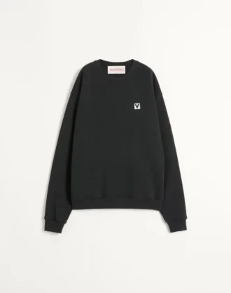 Bawełniana bluza z okrągłym dekoltem i naszywką Chez Valentino Bawełniana bluza z okrągłym dekoltem i naszywką Chez Valentino