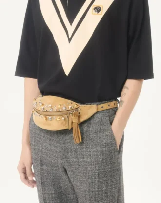 Bawełniana koszulka polo Valentino z wstawką w kształcie litery V i naszytą naszywką z motywem pantery Bawełniana koszulka polo Valentino z wstawką w kształcie litery V i naszytą naszywką z motywem pantery
