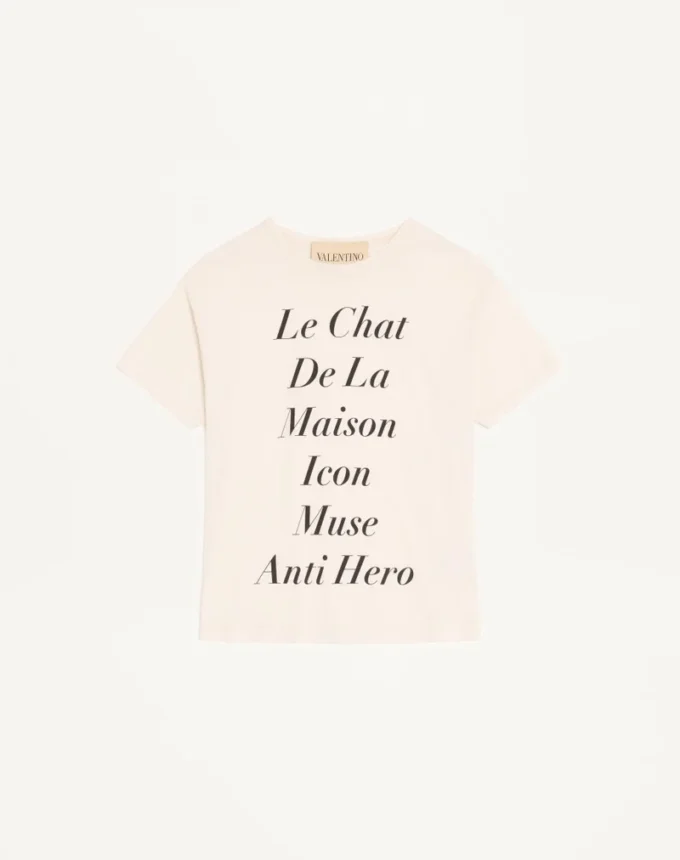 Bawełniana koszulka Valentino z nadrukiem Le Chat De La Maison Icon Muse Anti Hero