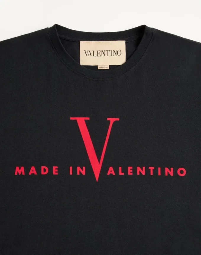 Bawełniana koszulka Valentino z nadrukiem Made In Valentino Bawełniana koszulka Valentino z nadrukiem Made In Valentino