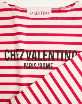 BAWEŁNIANA KOSZULKA Z DŁUGIM RĘKAWEM I NADRUKIEM CHEZ VALENTINO