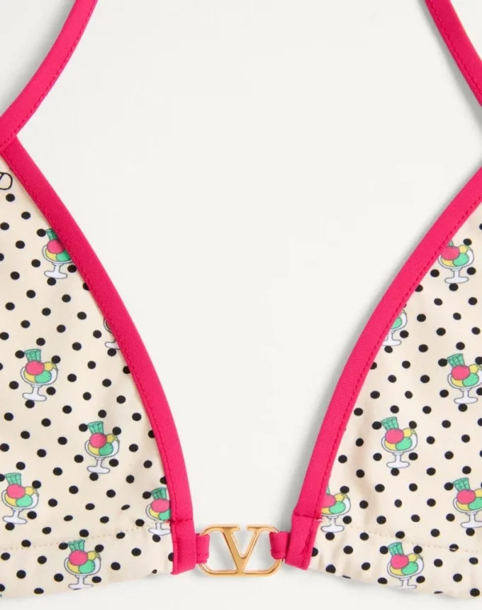 Bikini z lycry z nadrukiem Gelatini w groszki