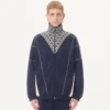 Bluza Valentino z acetatu z zamkiem błyskawicznym i wstawką z nadrukiem Toute La V Bluza Valentino z acetatu z zamkiem błyskawicznym i wstawką z nadrukiem Toute La V
