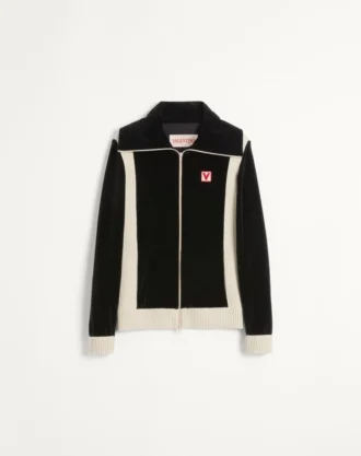 Bluza z golfem Chez Valentino z zamkiem błyskawicznym i naszywką