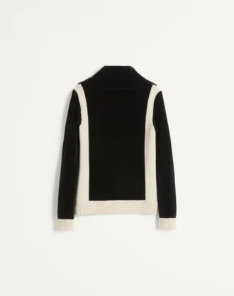 Bluza z golfem Chez Valentino z zamkiem błyskawicznym i naszywką