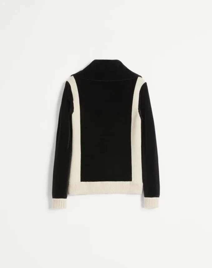Bluza z golfem Chez Valentino z zamkiem błyskawicznym i naszywką Bluza z golfem Chez Valentino z zamkiem błyskawicznym i naszywką