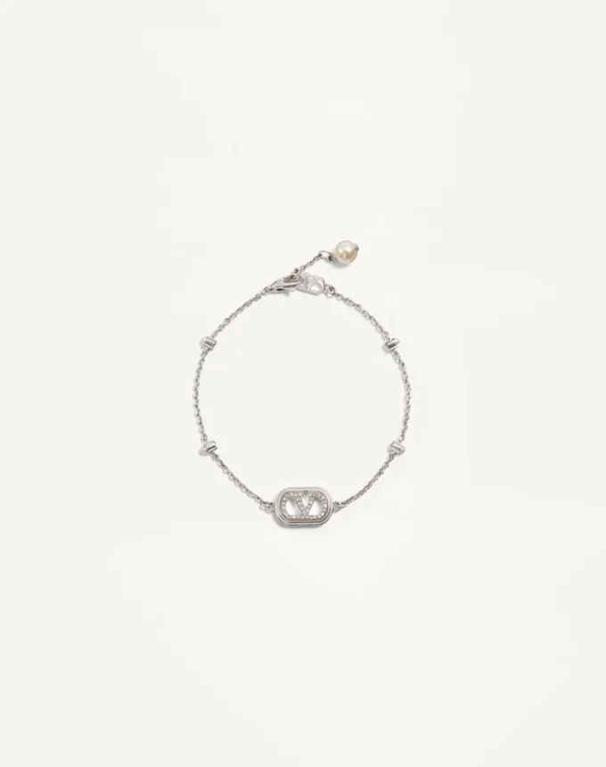 Bransoletka Vlogo Signature z metalu, pereł i kryształów Swarovski®