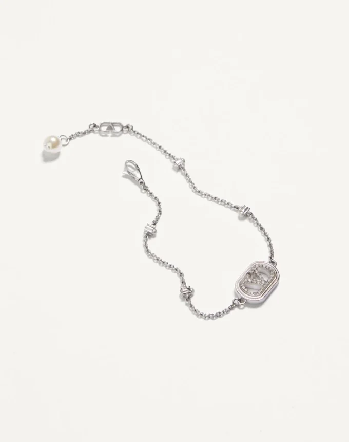 Bransoletka Vlogo Signature z metalu, pereł i kryształów Swarovski®