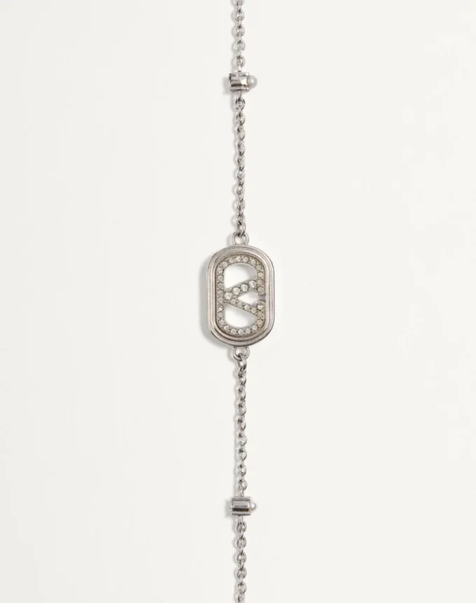Bransoletka Vlogo Signature z metalu, pereł i kryształów Swarovski®