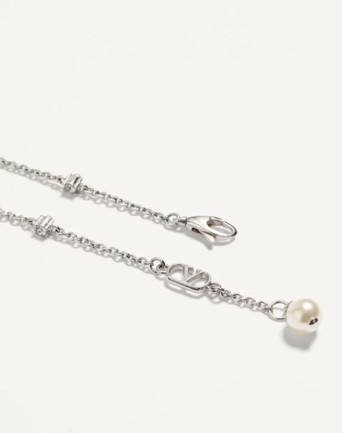 Bransoletka Vlogo Signature z metalu, pereł i kryształów Swarovski®