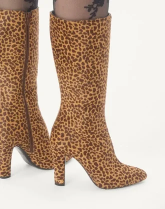 Buty Hotty z cielęcej skóry z efektem kucyka 100 mm