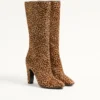 Buty Hotty z cielęcej skóry z efektem kucyka 100 mm