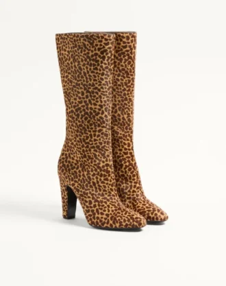 Buty Hotty z cielęcej skóry z efektem kucyka 100 mm