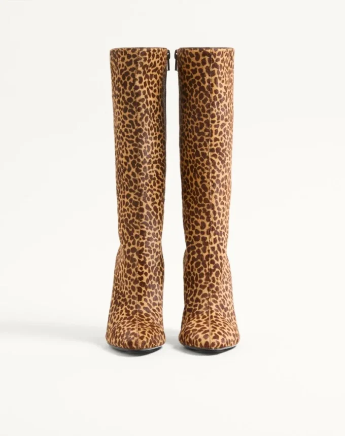 Buty Hotty z cielęcej skóry z efektem kucyka 100 mm