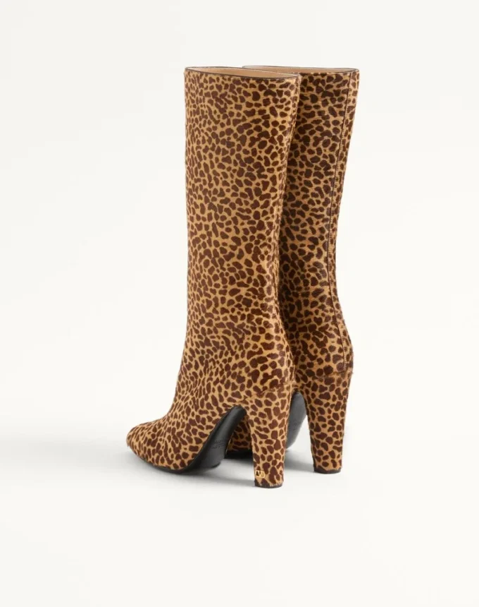 Buty Hotty z cielęcej skóry z efektem kucyka 100 mm