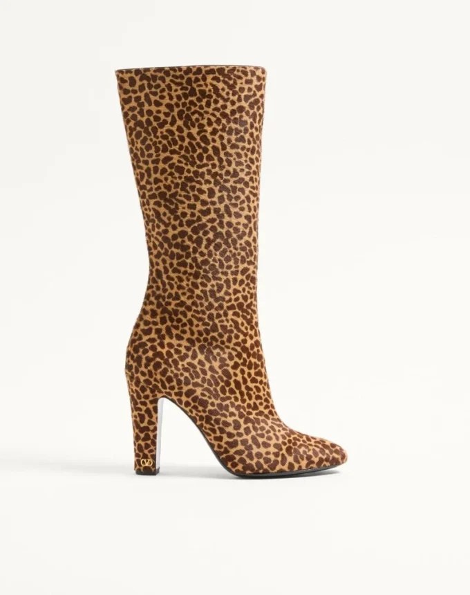 Buty Hotty z cielęcej skóry z efektem kucyka 100 mm