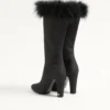 Buty Hotty z tkaniny shantung z piórami 100 mm Buty Hotty z tkaniny shantung z piórami 100 mm