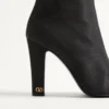 Buty Hotty z tkaniny shantung z piórami 100 mm Buty Hotty z tkaniny shantung z piórami 100 mm