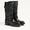 Buty motocyklowe Rayons z cielęcej skóry i skóry nappa z wzorem w jodełkę 40 mm Buty motocyklowe Rayons z cielęcej skóry i skóry nappa z wzorem w jodełkę 40 mm