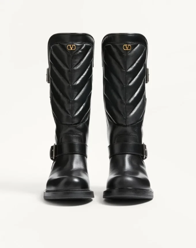 Buty motocyklowe Rayons z cielęcej skóry i skóry nappa z wzorem w jodełkę 40 mm Buty motocyklowe Rayons z cielęcej skóry i skóry nappa z wzorem w jodełkę 40 mm