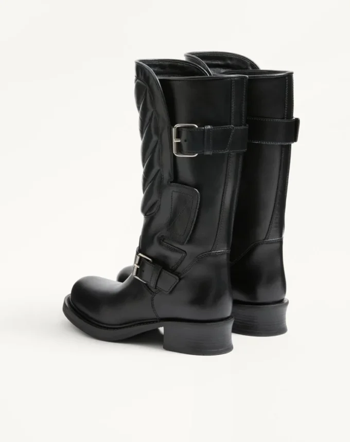 Buty motocyklowe Rayons z cielęcej skóry i skóry nappa z wzorem w jodełkę 40 mm Buty motocyklowe Rayons z cielęcej skóry i skóry nappa z wzorem w jodełkę 40 mm