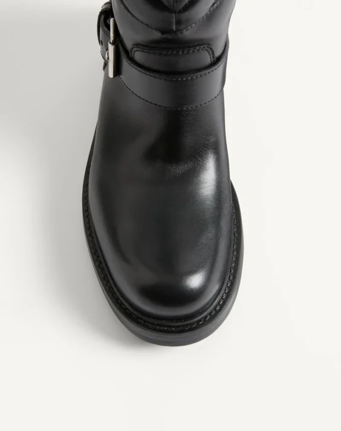Buty motocyklowe Rayons z cielęcej skóry i skóry nappa z wzorem w jodełkę 40 mm Buty motocyklowe Rayons z cielęcej skóry i skóry nappa z wzorem w jodełkę 40 mm