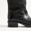 Buty motocyklowe Rayons z cielęcej skóry i skóry nappa z wzorem w jodełkę 40 mm Buty motocyklowe Rayons z cielęcej skóry i skóry nappa z wzorem w jodełkę 40 mm