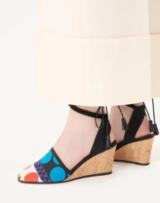 Buty na koturnie La Cruisette z płótna w optyczny wzór w kropki, 75 mm Buty na koturnie La Cruisette z płótna w optyczny wzór w kropki, 75 mm