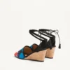 Buty na koturnie La Cruisette z płótna w optyczny wzór w kropki, 75 mm