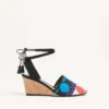 Buty na koturnie La Cruisette z płótna w optyczny wzór w kropki, 75 mm