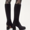 Buty na platformie Fawcette z chrupiącej skóry 90 mm Buty na platformie Fawcette z chrupiącej skóry 90 mm