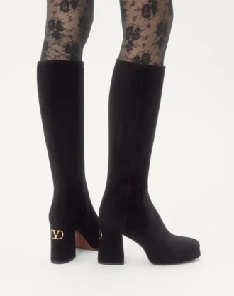 Buty na platformie Fawcette z chrupiącej skóry 90 mm