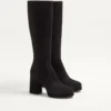 Buty na platformie Fawcette z chrupiącej skóry 90 mm Buty na platformie Fawcette z chrupiącej skóry 90 mm