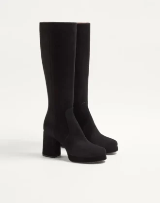 Buty na platformie Fawcette z chrupiącej skóry 90 mm