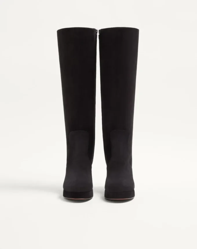 Buty na platformie Fawcette z chrupiącej skóry 90 mm Buty na platformie Fawcette z chrupiącej skóry 90 mm