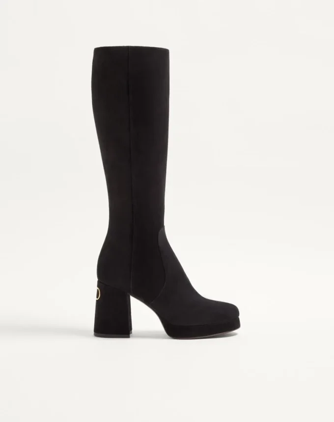 Buty na platformie Fawcette z chrupiącej skóry 90 mm Buty na platformie Fawcette z chrupiącej skóry 90 mm