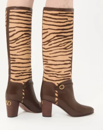 Buty Pattie z cielęcej skóry z efektem kucyka 75 mm