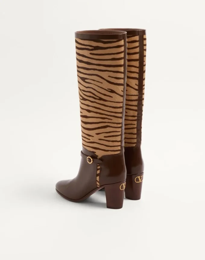 Buty Pattie z cielęcej skóry z efektem kucyka 75 mm Buty Pattie z cielęcej skóry z efektem kucyka 75 mm