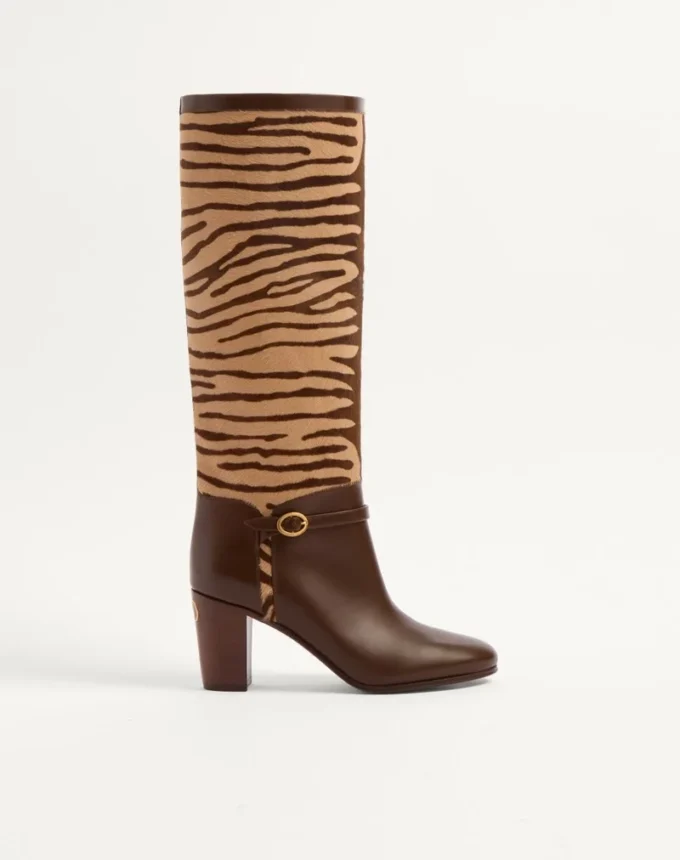Buty Pattie z cielęcej skóry z efektem kucyka 75 mm Buty Pattie z cielęcej skóry z efektem kucyka 75 mm
