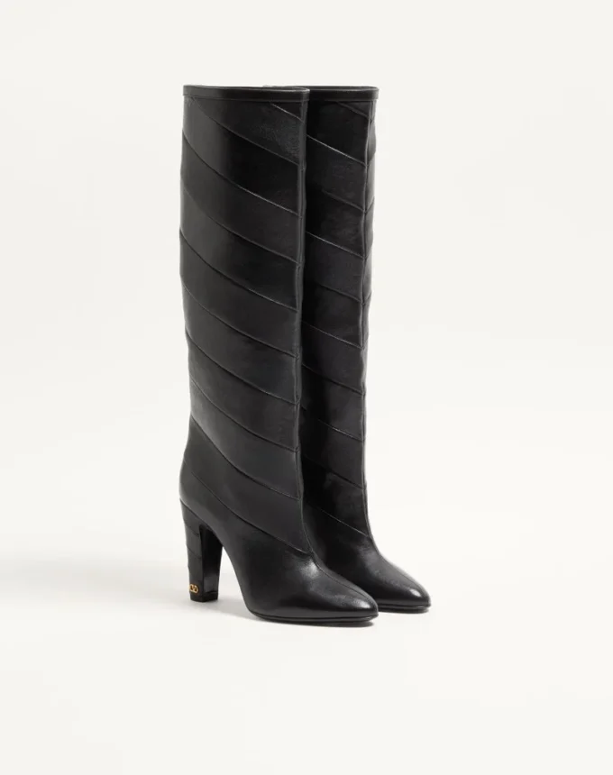 Buty Rayons Nappa z wzorem w jodełkę 100 mm Buty Rayons Nappa z wzorem w jodełkę 100 mm