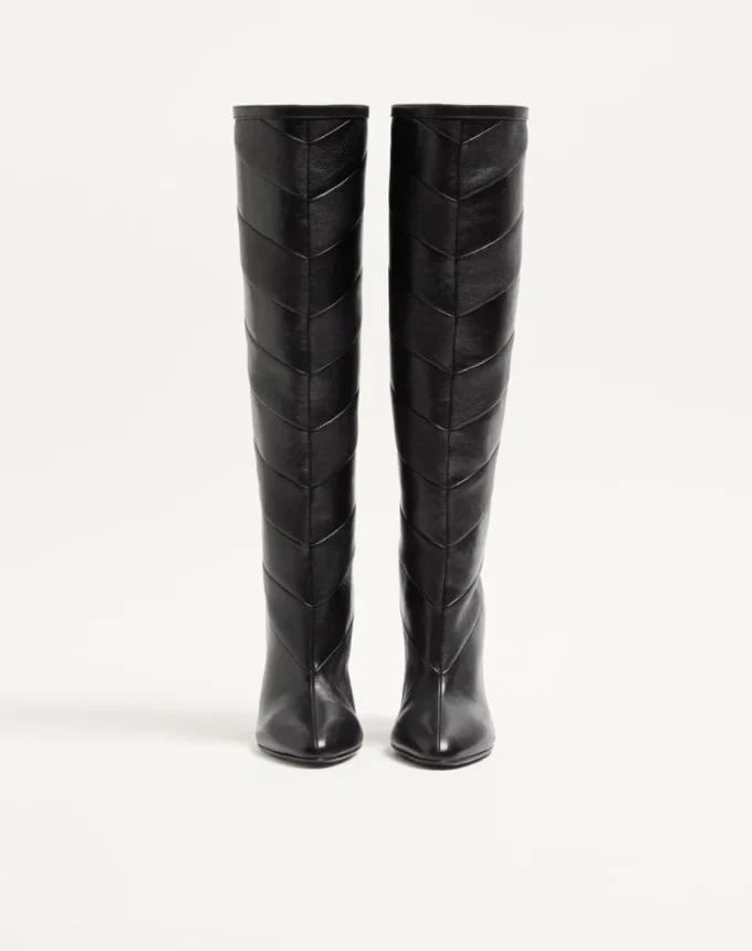 Buty Rayons Nappa z wzorem w jodełkę 100 mm Buty Rayons Nappa z wzorem w jodełkę 100 mm
