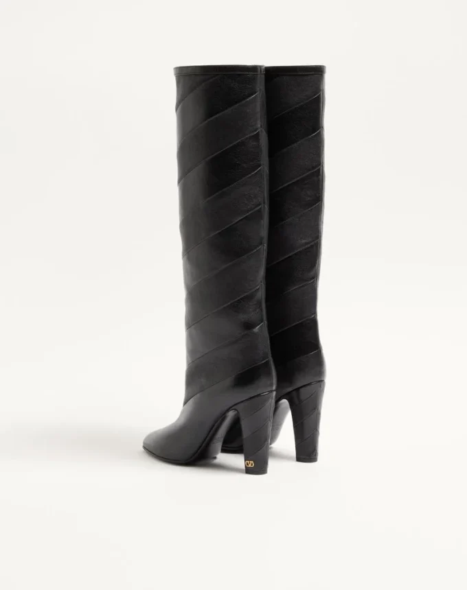 Buty Rayons Nappa z wzorem w jodełkę 100 mm Buty Rayons Nappa z wzorem w jodełkę 100 mm