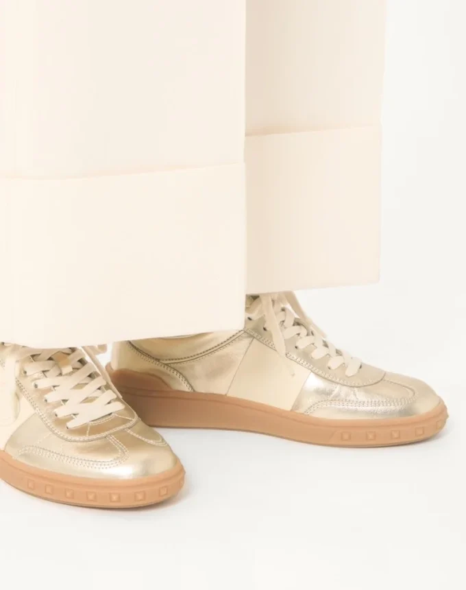 Buty sportowe Upvillage z laminowanej skóry cielęcej z paskiem ze skóry cielęcej nappa