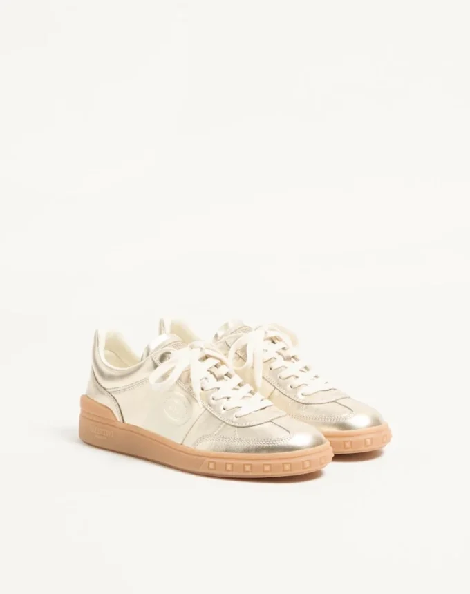 Buty sportowe Upvillage z laminowanej skóry cielęcej z paskiem ze skóry cielęcej nappa
